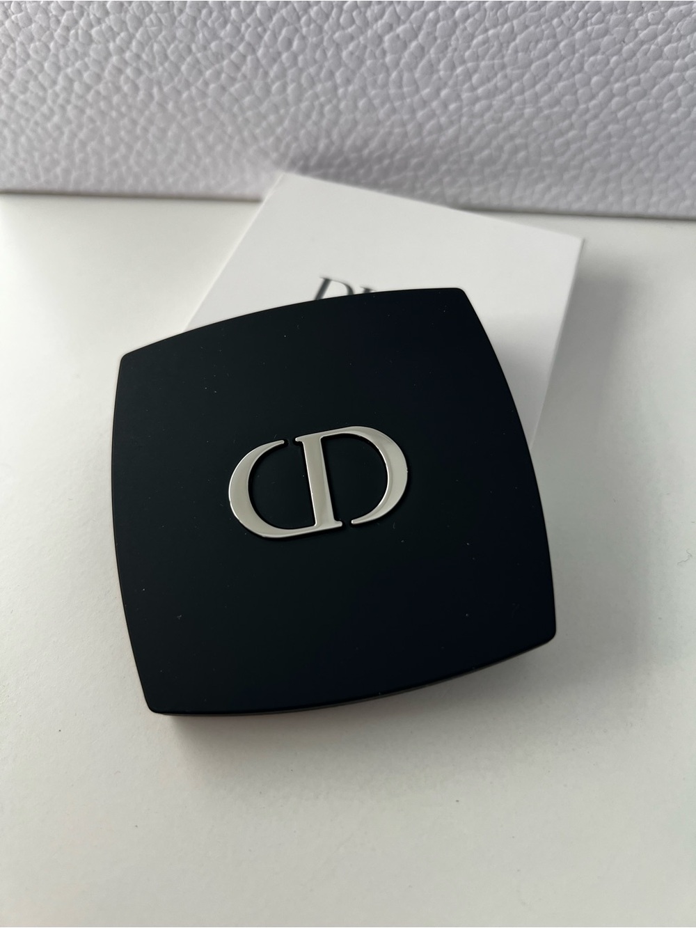 Dior Black Compact with Silver CD Logo miroir